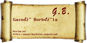 Gazsó Borbála névjegykártya